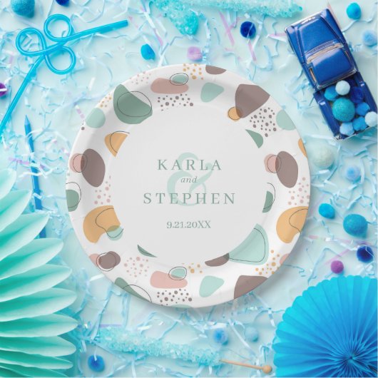 Bio Formen, modern, nahtlos Pappteller (Party)