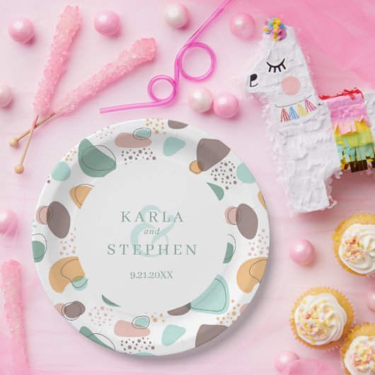 Bio Formen, modern, nahtlos Pappteller (Party)