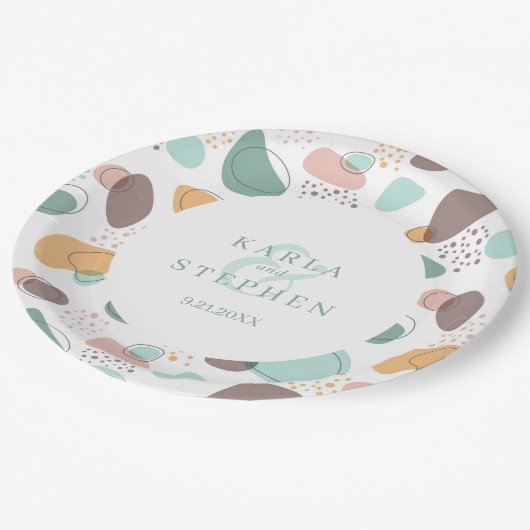 Bio Formen, modern, nahtlos Pappteller (Schrägansicht)