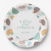 Bio Formen, modern, nahtlos Pappteller (Vorderseite)