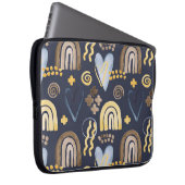 Bio Formen naiv mit Regenbogen, Herz. Laptopschutzhülle (Vorne Rechts)