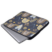 Bio Formen naiv mit Regenbogen, Herz. Laptopschutzhülle (Vorne Knopf)