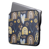 Bio Formen naiv mit Regenbogen, Herz. Laptopschutzhülle (Vorderseite Links)