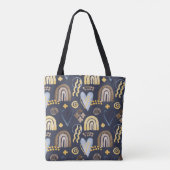 Bio Formen naiv mit Regenbogen, Herz.  Tasche (Rückseite)