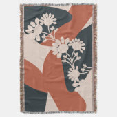 Bio Formen warme Farbtöne Bohemische Blüte Decke (Vorderseite Vertikal)