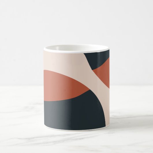 Bio Formen warme Farbtöne modern Kaffeetasse (Mittel)