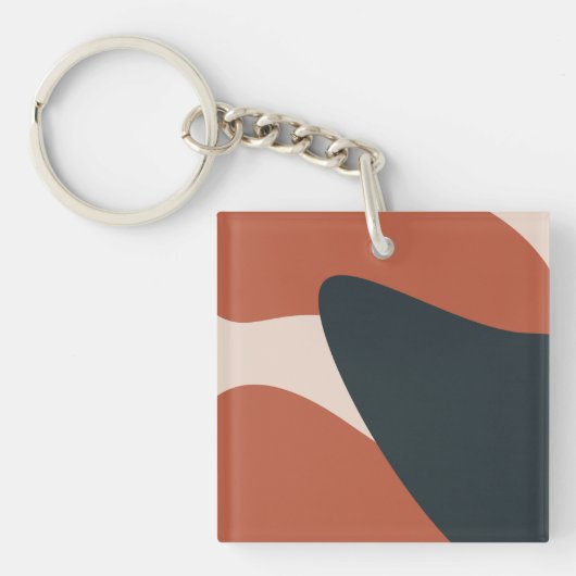 Bio Formen warme Farbtöne modern Schlüsselanhänger (Vorderseite)