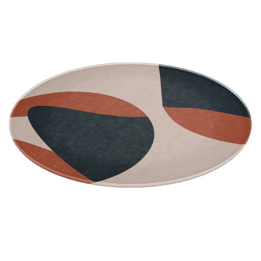 Bio Formen warme Farbtöne modern Schneidebrett (Ecke)