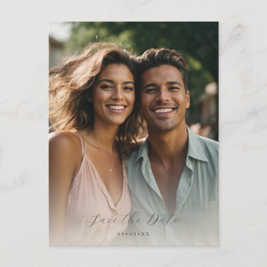 Bio Foto Save the Date Postkarte (Vorderseite)