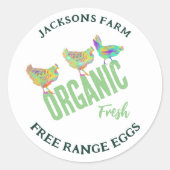 Bio Freilandeier für frische Hühnereier Runder Aufkleber (Vorderseite)