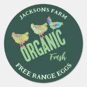 Bio Freilandeier für frische Hühnereier Runder Aufkleber (Vorderseite)