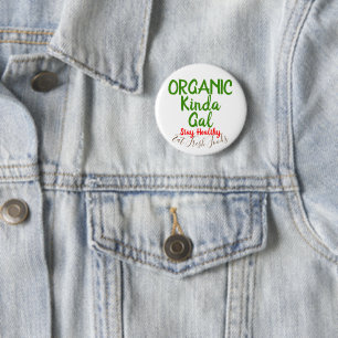Bio Frische Lebensmittel Runde Knöpfe Pins Button