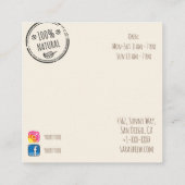 Bio frische Nahrungsmittelzustelldienst Quadratische Visitenkarte (Rückseite)