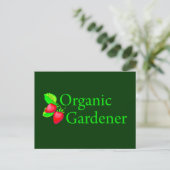 Bio Gardener - Erdbeeren Postkarte (Stehend Vorderseite)