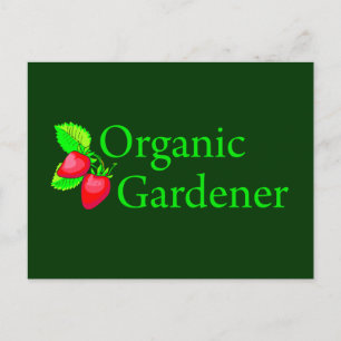 Bio Gardener - Erdbeeren Postkarte