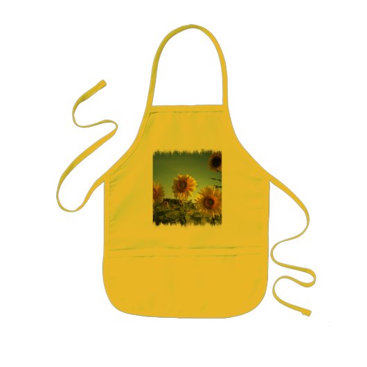 Bio Garten-Sonnenblume-Gelb-Schürze Kinderschürze (Vorne)