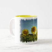 Bio Garten-Sonnenblume-Kaffee-Tasse Zweifarbige Tasse (Vorderseite Links)