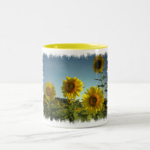 Bio Garten-Sonnenblume-Kaffee-Tasse Zweifarbige Tasse