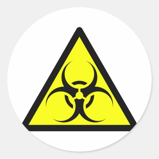 Bio-Gefahr oder Biogefährdung-Zeichen-Symbol-Warnl Runder Aufkleber (Vorderseite)