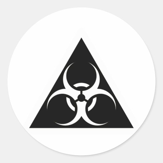 Bio-Gefahr oder Biogefährdung Zeichen-Symbol-Warnu Runder Aufkleber (Vorderseite)
