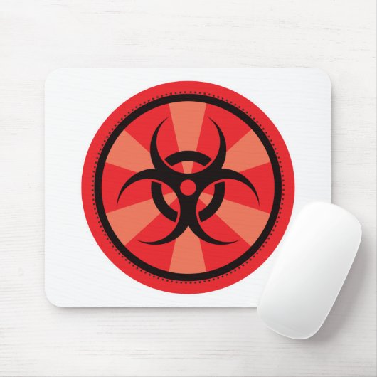 Bio-Gefahr - Rot Mousepad (Mit Mouse)