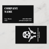 Bio-Gefahrnschädel mit Gewehren Visitenkarte (Vorne/Hinten)