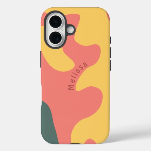 Bio geformter rosa Korallengrün Personalisierter N Case-Mate iPhone Hülle (Rückseite)