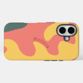 Bio geformter rosa Korallengrün Personalisierter N Case-Mate iPhone Hülle (Rückseite (Horizontal))