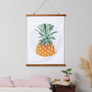 Bio Gefühl von hellgrüner Pastel Wandteppich Mit Holzrahmen
