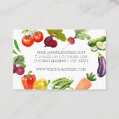 Bio Gemüse Aquarellkarte Visitenkarte (Rückseite)