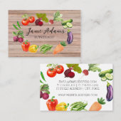 Bio Gemüse Aquarellkarte Visitenkarte (Vorne/Hinten)