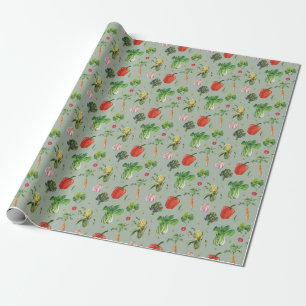 Bio Gemüse mit Wasserfarbe Geschenkpapier