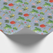 Bio Gemüse mit Wasserfarbe Geschenkpapier (Ecke)