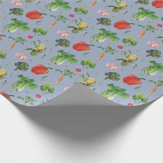 Bio Gemüse mit Wasserfarbe Geschenkpapier (Ecke)
