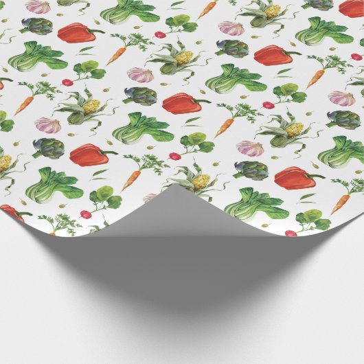 Bio Gemüse mit Wasserfarbe Geschenkpapier (Ecke)