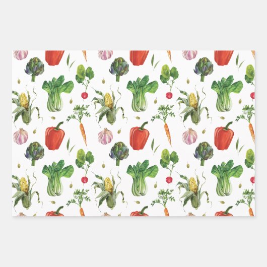 Bio Gemüse mit Wasserfarbe Geschenkpapier Set (Vorderseite 2)