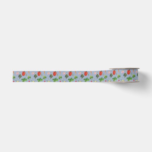 Bio Gemüse mit Wasserfarbe Ripsband (Vorderseite)
