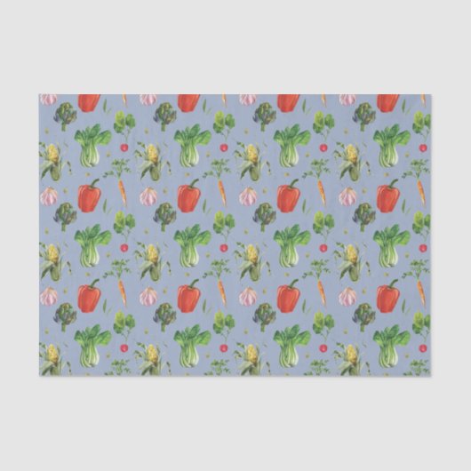 Bio Gemüse mit Wasserfarbe Seidenpapier (Vorderseite)