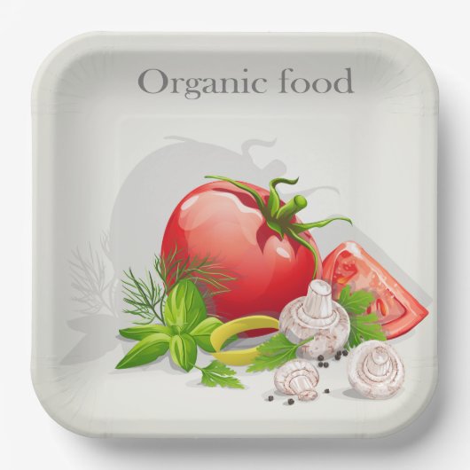 Bio Gemüse Pappteller (Vorderseite)