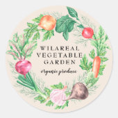 Bio Gemüsebauernhof Runder Aufkleber (Vorderseite)