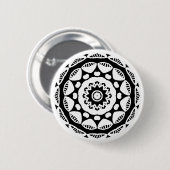 Bio Geometrie 010 - Weiß auf Schwarz Button (Vorne & Hinten)