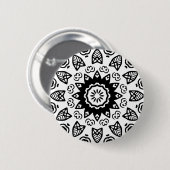 Bio Geometrie 011 - Schwarz auf Weiß Button (Vorne & Hinten)