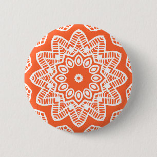 Bio Geometrie 012 - Weiß auf Orange Button