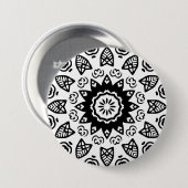 Bio Geometrie 013 - Schwarz auf Weiß Button (Vorne & Hinten)