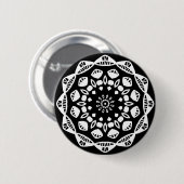 Bio Geometrie 015 - Weiß auf Schwarz Button (Vorne & Hinten)