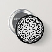 Bio Geometrie 019 - Schwarz auf Weiß Button (Vorne & Hinten)