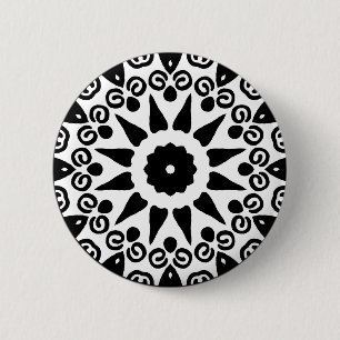 Bio Geometrie 02 - Schwarz-Weiß Button