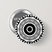 Bio Geometrie 04 - Schwarz auf Weiß Button (Vorne & Hinten)