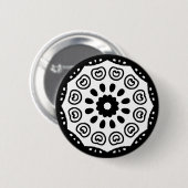 Bio Geometrie 05 - Schwarz auf Weiß Button (Vorne & Hinten)