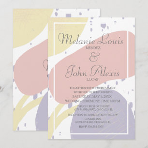 Bio geometrische Hochzeit mit weichem Pastellfarbe Einladung